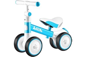 ‎JOLLITO JOLLTIO Kinderlaufrad für 1 Jahr mit 4 leisen Rädern, Kinderwagen-Fahrradspielzeug für 12-24 Monate Baby, Verstellbarer Lenker Baby-Fahrradspielzeug für 1-jährige Jungen-Mädchen