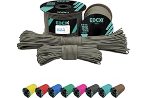 EdcX 2 mm Nylon Paracord 275 (50 et 100 m) - Corde 100% Nylon, Corde 3 brins, Corde Nylon 2 mm en Plusieurs Couleurs