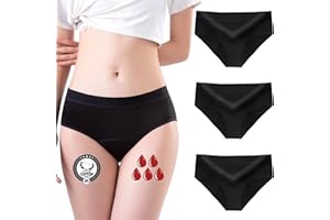 FOTOOL Culotte Menstruelle Absorbante = 4 tampons Lavable Coton Menstruation Protection Périodique Hygiénique Flux léger à abondant Culotte de Règles lavables