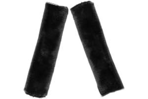 SXYHKJ imbottitura per cintura di sicurezza in finta pelliccia di pecora,2 pezzi Design unico auto Guaine per cintura di sicurezza, Auto Per bambini e adulti (nero)