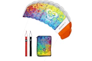 Skymonkey Airtwister Aquilone da trazione Ready 2 Fly 130 cm / 180 cm / 230 cm campata [Verde-Giallo]