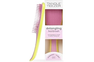 Tangle Teezer Ultimate Detangler Hairbrush - For Wet & Dry Hair - Detangling Brush for All Hair Types - Two-Tiered Teeth Reduce Breakage & Eliminate Knots - Hyper Yellow & Rosebud Pink