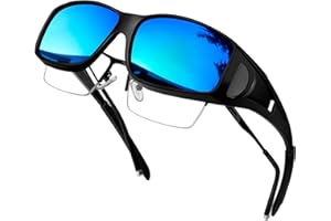 KANASTAL Alta protección UV Gafas de Sol Superpuestas Polarizadas TR90 Ultraligero Rectangulares Protección UV400, Conducción, Deportes al Aire Libre y Viajes