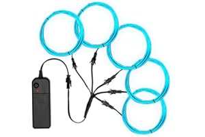 SZILBZ 5 x 1 m Resistente all'acqua neon incandescente effetto stroboscopico elettroluminescente Wire, per Party Halloween Bar Club,feste,DIY,blu ghiaccio