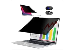 JiSiTeCai Flip 180° Privacy Screen Filter for MacBook Pro 13-inch (2016-2024, M1, M2，M3) and MacBook Air 13 (2016-2023, M1), Detachable Laptop Privacy Filter with Camera Cover Slide, Anti-Glare Blue