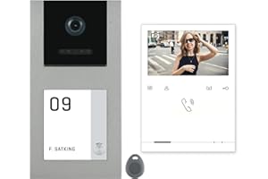NONIC Balter EVO Video RFID Türsprechanlage Aufputz ✓ 4,3 Zoll Monitor ✓ 2-Draht Bus mit RFID ✓ Set für 1 Familienhaus Türklingel ✓ 120° Weitwinkel Kamera