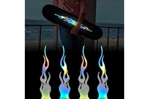 TOMALL 4 pezzi Adesivo riflettente per auto in vinile con fiamma per sport moto skateboard computer portatile decorazione fai da te(gradient)