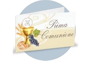 Ingrosso e Risparmio 40 Bigliettini bomboniere prima comunione personalizzati per confetti segnaposto sacchettini fai da te confettata bambina bambino maschio calice ostia sacro