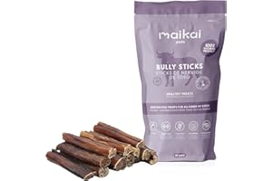 MAIKAI Chuches Naturales para Perros Nervio de Toro 10 uds – Snack Barf Saludable Bajo en Grasa Premios Masticables 100% Naturales Fabricados en España