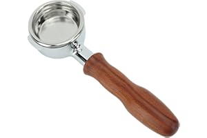 Pyhodi Portafiltro Desnudo sin Fondo E61, Portafiltro de café de 58 Mm, Portafiltro de Doble Boquilla de Acero Inoxidable, Filtro de una Sola Capa Portafiltro de Mano sin Fondo para (secoya)