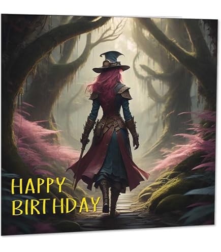 Steampunk witch with a staff - image created in