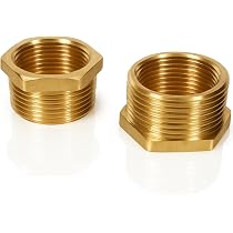 eMagTech 4 Pezzi Da 1/2 Pollice Femmina A 1/4 Pollice Maschio BSP Adattatori Di Conversione Per Tubi Filettati In Ottone Esagonale Bush Raccordo Per Tubi Per Aria Acqua Gas Olio Combustibile