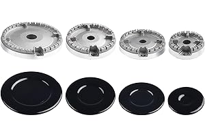 REACHMALL Kochfeld-Brenner-Set, Herddeckel-Set für Gasbrenner, passend für die meisten Gasherd-Brenner (konkav)