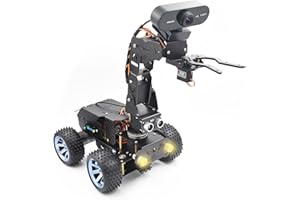 Adeept PiCar Pro V2 Smart Robot Car Kit with 4-DOF Robotic Arm for Raspberry Pi 5/4/3(Pi NOT Included), Programming Educational STEM Project Robotics, Obstacle Avoidance, Line Tracking, USB-C Charging