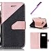Produktbild EMAXELERS Galaxy S8 Plus Hülle Anime,Galaxy S8 Plus Hülle Two Color Muster PU Leder Flip Tasche Wallet Schutzhülle Etui Tasche Handytasche Hülle für Samsung Galaxy S8 Plus,Hit Color:Pink and Black