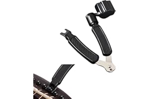 XIELBIS 1 Pcs Guitar String Winder, Guitar Bridge Pin Puller,Guitar String Cutter - Essential Guitar Tools for Repairing Guitar (Black)