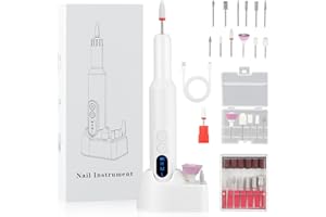 WAKERUG Cordless Nail Drill, Electric Nail Files Kit with Dual Charge Ports, 3 Speeds Professional Rechargeable Nail File Set, Portable Electric Manicure and Pedicure Set for Shaping/Polishing/Removing Callus