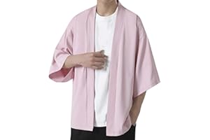 Duohropke Men's Kimono Cardigan Japan Happi Kimono Hanfu Long Sleeve Shirts Japan Harajuku Anime Robe Anime Clothing Unisex Loose Blouse Summer Tops Robe