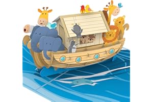 papercrush® Carte pop-up Arche de Noé - Carte d'anniversaire 3D pour enfants (filles et garçons), carte pour filleul(e) - Carte de vœux ou cadeau d'argent pour le baptême, la communion