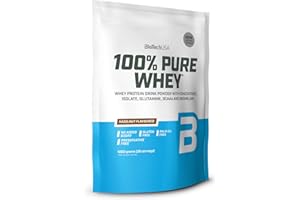 BioTechUSA 100% Pure Whey | Proteína en Polvo con BCAA y Glutamina | Sin Gluten, Sin Aceite de Palma, 1 kg, Avellanas