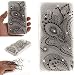 Produktbild Ooboom® Hülle für Samsung Galaxy J2 Prime Handy Tasche Transparent TPU Silikon Gel Ultra Dünn Schutzhülle Case Cover mit Bling Glitter - Pfau Blume