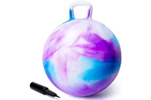 U&C Planet Ballon Sauteur pour Enfants Ballon Sauteur Gonflable avec Pompe, 55 cm pour Filles et garçons,capacité de Charge Max. 150 KG Jouets Pours Enfants 7-12 Ans ，Nuage Violet
