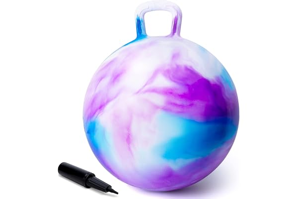 U&C Planet Ballon Sauteur pour Enfants Ballon Sauteur Gonflable avec Pompe, 50 cm pour Filles et garçons, capacité de Charge Max. 100 KG, Jouet Pours Enfants 6-9 Ans