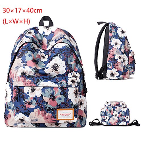 Preisvergleich Produktbild UKGOOD Neue heiße China klassische haltbare koreanische Versionsfrauen beiläufiger Polyester-gedruckter Rucksackbeutel-Rucksack für Spielraumschulekursteilnehmer satchel, der Be (Ink flower)