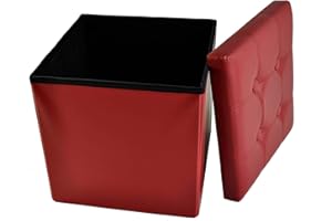 Lovely Home Pouf Contenitore Big Big Ecopelle 50x50x50 cm. (Bordeaux)