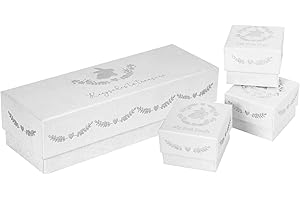 WIDDLE GIFTS LTD Set of 3 Keepsake Boxes - Tooth / Curl / Precious Things for Baby Shower, New Baby or Chritening 9783