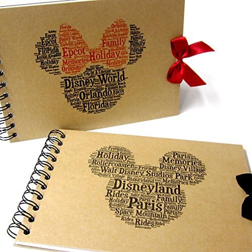 Personalised Autograph Book, Disney Land/Disney World, Mickey or Minnie Mouse