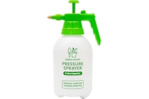 GREEN HAVEN 2 Litre Pump Action Pressure Sprayer - Pump sprayer with Adjustable Nozzle, High-Pressure Spray for Weed Killer Pesticides Fungicides Cleaning