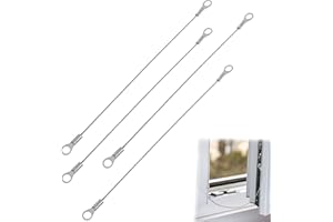 VIERONE 4Pcs Cabinet Door Restraint Cables Stainless Steel Door Restrictor 20cm Door Chain Short Lanyard Rope Limiter Door Opening Restrictor Flexible Braided Limiter Pendant Wire Rope Accessories