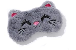 Dodheah Antifaz para Dormir para Niñas Unicornio Máscara de Sueño Suave Sombra para Dormir para Mujeres y Niñas Viajar Descansar Gato Gris