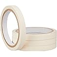 Amazon Brand - Solimo Masking Tape, 12mm (Width), 20 Meters (Length), Pack of 5