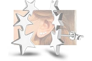 KITEENAL Sterling Silber Stern Ohrstecker - Hypoallergene Sterne Post Ohrringe für Mädchen Teenager Frauen