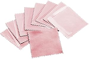 MenYiYDS 60 Piezas Paños para pulir joyas paño de pulido para la limpieza Paño de Limpieza de Joyería Paño de Limpieza de Diamantes Paño de Pulido de Vidrio Suave para Joya (rosado)