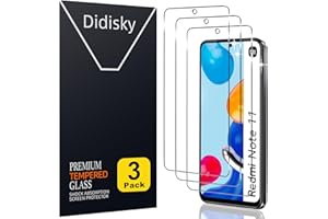 Didisky 3 sztuki Ochraniacz Ekranu Screen Protector Kompatybilny z Xiaomi Redmi Note 11 / Note 11S 4G 6.43'', miękkim dotykiem, przezroczystym, 9H, łatwym do czyszczenia
