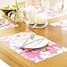 Produktbild Generic jj166 4 PCS/Lot 42 * 28 cm Tischset PVC Multicolor Rechteck Geometrie Platz Mahlzeit Mats Wasser Untersetzer Pads Esstisch Küche Bar rot