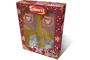 TILZ GEAR Schwartz Kit de vin chaud avec verres à vin chaud et épices de Noël contenant des sachets d'épices et des tasses sans alcool pour l'hiver