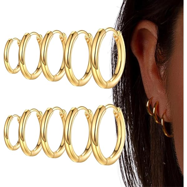 Boucles D'oreilles Créoles Dorées Acier Inoxydable Demi - France