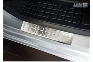 Avisa Edelstahl Einstiegsleisten kompatibel mit Citroën Spacetourer & Jumpy/Peugeot Expert & Traveller/Toyota Proace 2016- / Opel Vivaro/Zafira Life 2019- - 'Rectangles' - 2-teilig Vordertüren