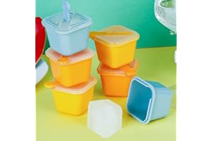 Moule a Glace pour Enfant, StarryTiger Lot de 6 Mini Moules à Glace avec Conception Anti-goutte et Poignée Antidérapante, Moules DIY Réutilisable pour Crèmes Glacées, Sorbets et Aliments pour Bébés