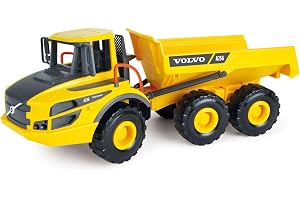Lena 4616 Worxx fällbar tippvagn Volvo A25G, lutande laster av ABS-plast med gummidäck och stålaxlar, byggfordon med böjstyrn