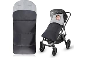 SUUESS Universal Footmuff for Stroller,Warm and Cozy Pushchair & Pram Footmuffs,Waterproof and Windproof Footmuff with Coral Fleece Lining,Universal Cosy Toes Fits Most Buggies and Strollers (Grey)