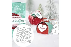 SZNILINDM Christmas Box Metal Die Cuts,Merry Christams Candy Gift Box Snowflake Cutting Dies Cut Stencils DIY Scrapbooking Decorative Embossing Paper Scrapbooking Card Making