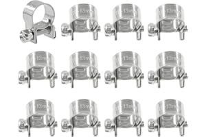 Swpeet Kit assortito di fascette stringitubo in acciaio inox 304, 12 pezzi, 11 mm-13 mm, per auto, agricoltura, impianti e costruzioni