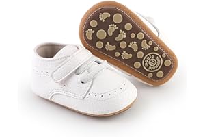 RVROVIC Baby Boys Girls Sneakers Anti-Slip Oxford Loafer Flats Infant Toddler PU Leather Soft Sole Baby Shoes