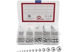 XINGYHENG BGTXINGI 580Pcs 15Kinds 304 Stainless Steel Precision Chrome Steel Bearing Ball Assortment Kit for Repairing Bicycle