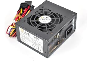 L-LINK Fuente de alimentación para PC | con Tecnología Micro ATX y Potencia de 500W | Certificado RoHS | Ventilador silencioso de 80 x 80mm